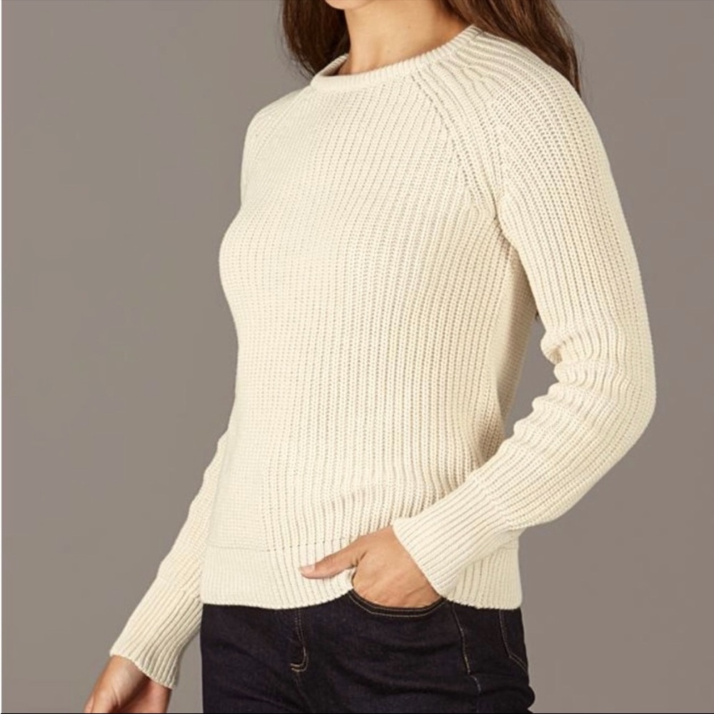 Paul James Luxury Cotton Cream Ribbed Women's Sweater